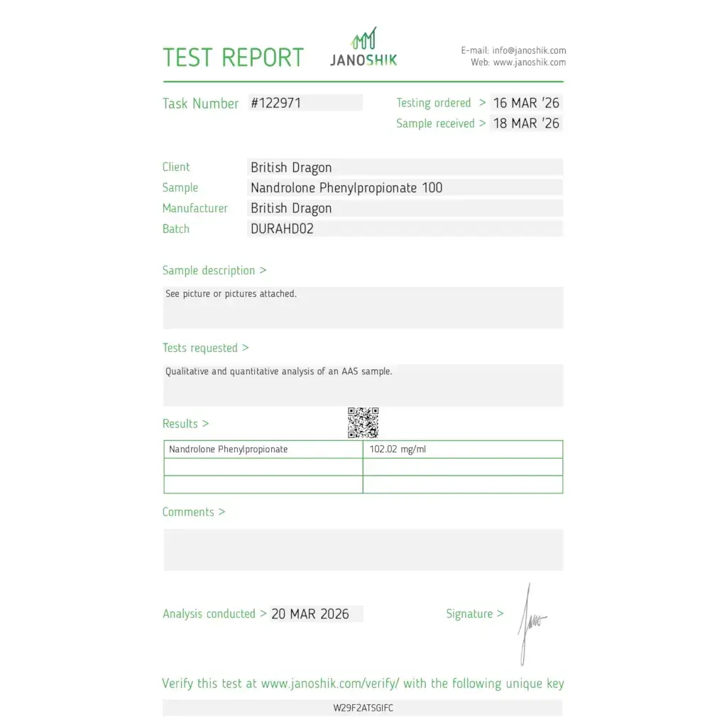 durabol lab test report