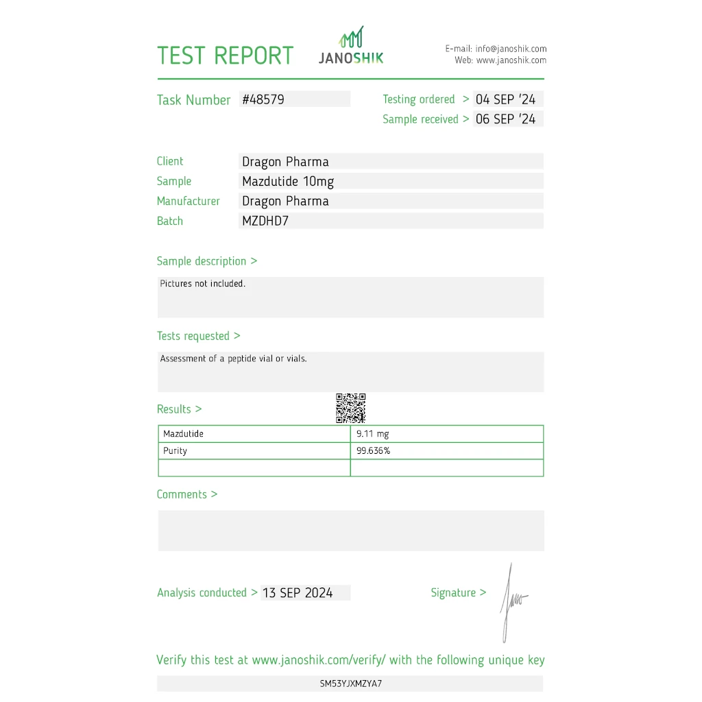 Mazdutide 10mg - Mazdutide - Dragon Pharma, Europe Mazdutide 10mg - Mazdutide - Dragon Pharma, Europe