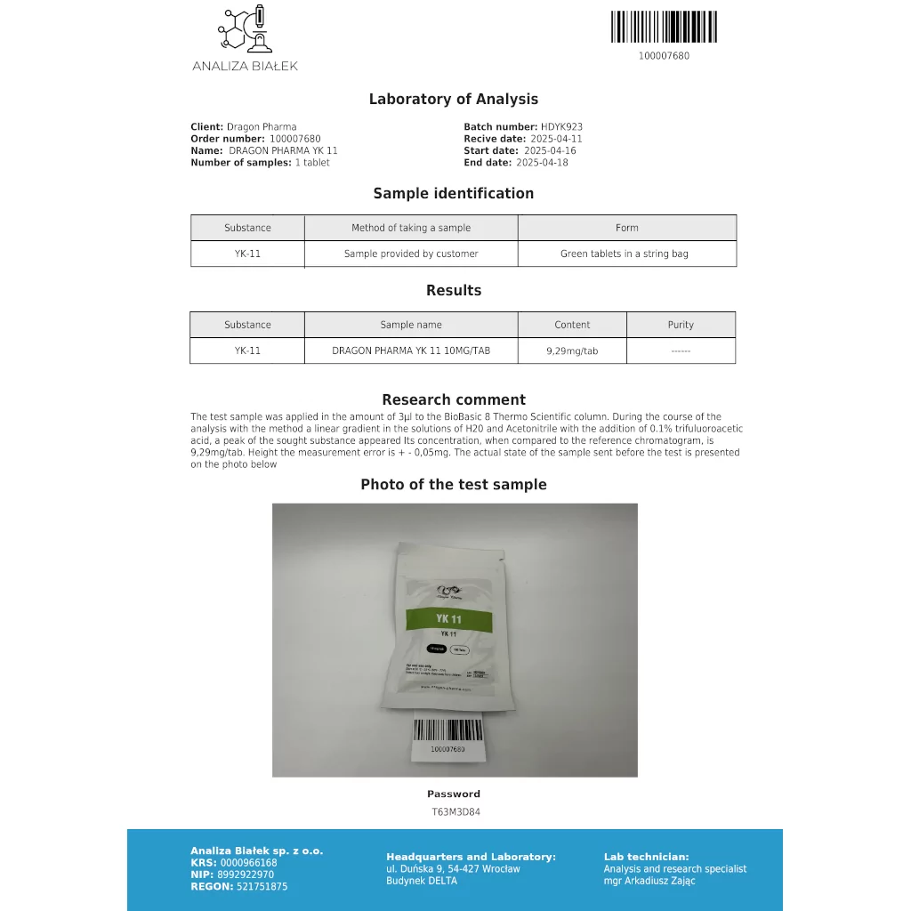 YK 11 - YK 11 - Dragon Pharma, Europe