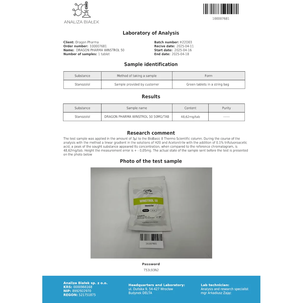 Winstrol 50 - Stanozolol - Dragon Pharma, Europe Winstrol 50 - Stanozolol - Dragon Pharma, Europe
