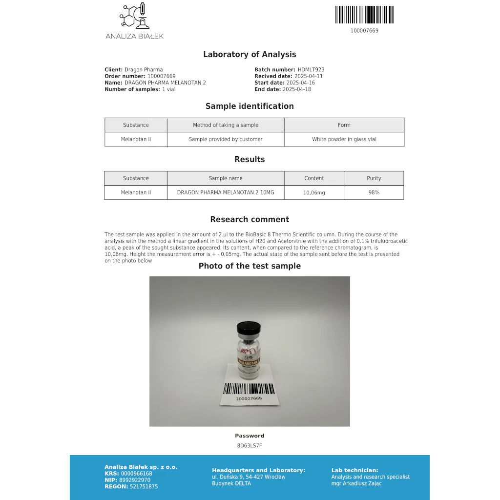 Melanotan 2 10mg - Melanotan - Dragon Pharma, Europe