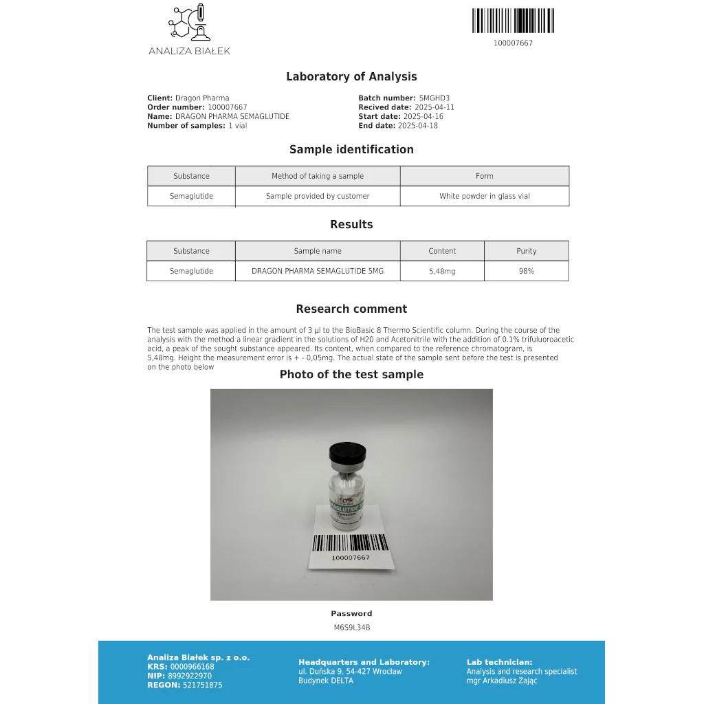 Sema-Pep 5 mg - Semaglutide - Dragon Pharma, Europe Sema-Pep 5 mg - Semaglutide - Dragon Pharma, Europe