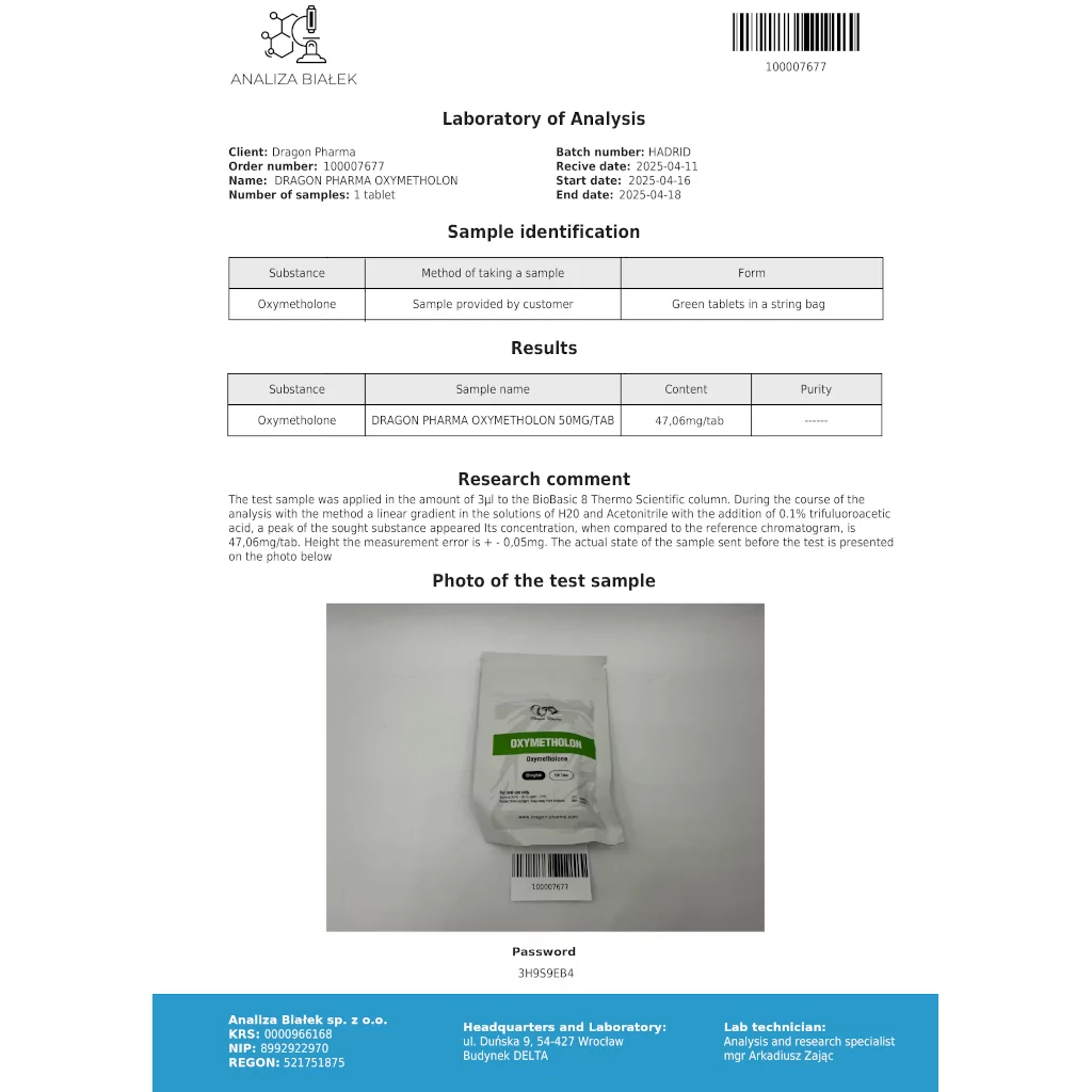 Oxymetholon - Oxymetholone - Dragon Pharma, Europe