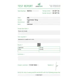 Cagrilintide Lab Test Certificate September 2024 showing 9.39mg result