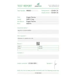 GHRP-2 Lab Test Certificate November 2025 showing 5.88mg result