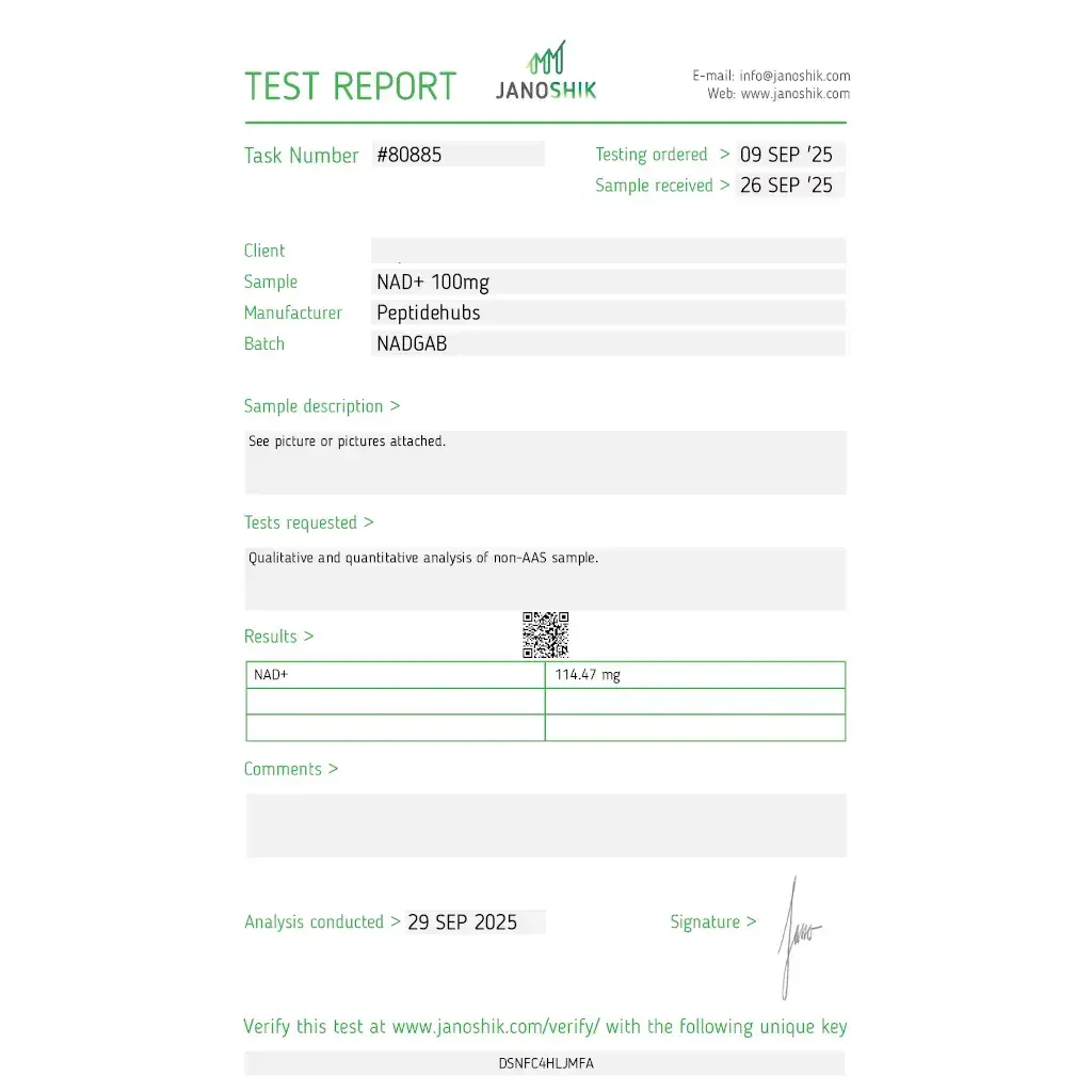 nad lab test report