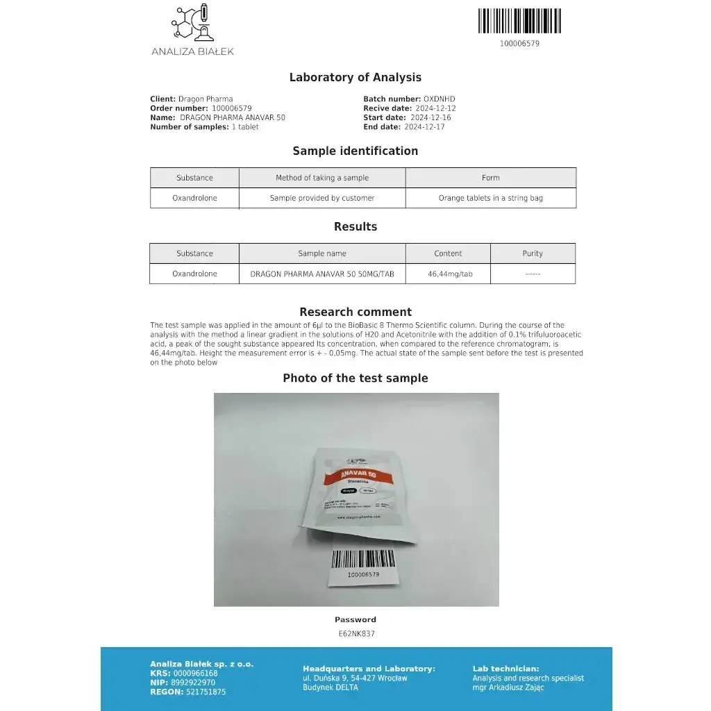 Anavar 50 - Oxandrolone - Dragon Pharma, Europe Anavar 50 - Oxandrolone - Dragon Pharma, Europe