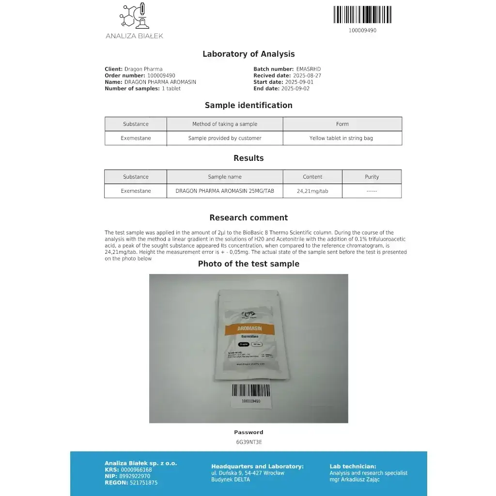 Aromasin 25 mg - Exemestane - Dragon Pharma, Europe
