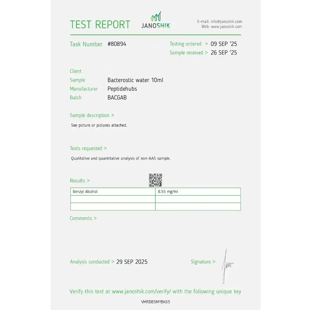 Bacteriostatic Water - Sterile Water - Peptide Hubs Bacteriostatic Water - Sterile Water - Peptide Hubs
