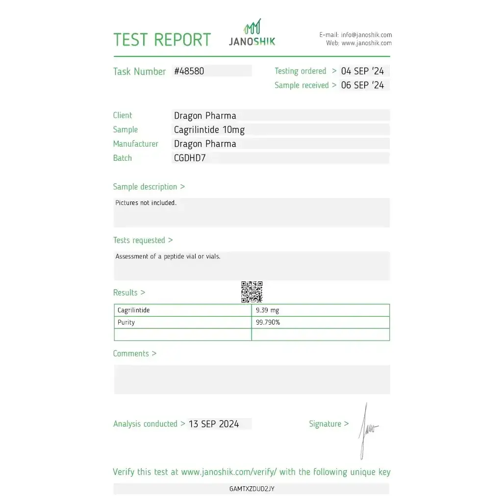 Cagrilintide Acetate 10mg - Cagrilintide - Dragon Pharma, Europe Cagrilintide Acetate 10mg - Cagrilintide - Dragon Pharma, Europe
