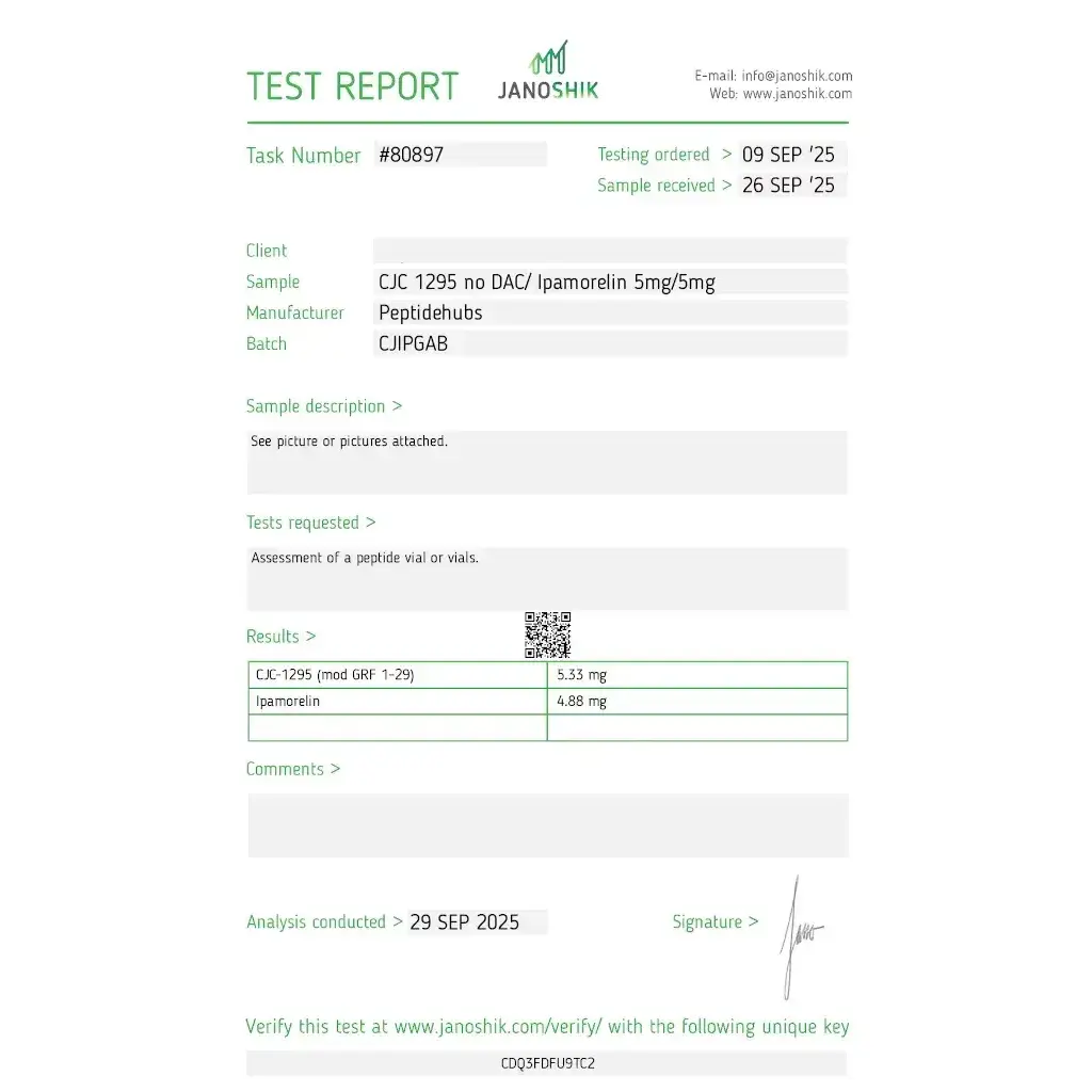 CJC-1295/Ipamorelin 10 mg - CJC-1295 Injection Ipamorelin - Peptide Hubs