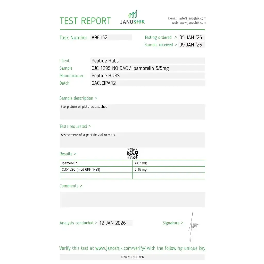 CJC-1295/Ipamorelin 10 mg - CJC-1295 Injection Ipamorelin - Peptide Hubs