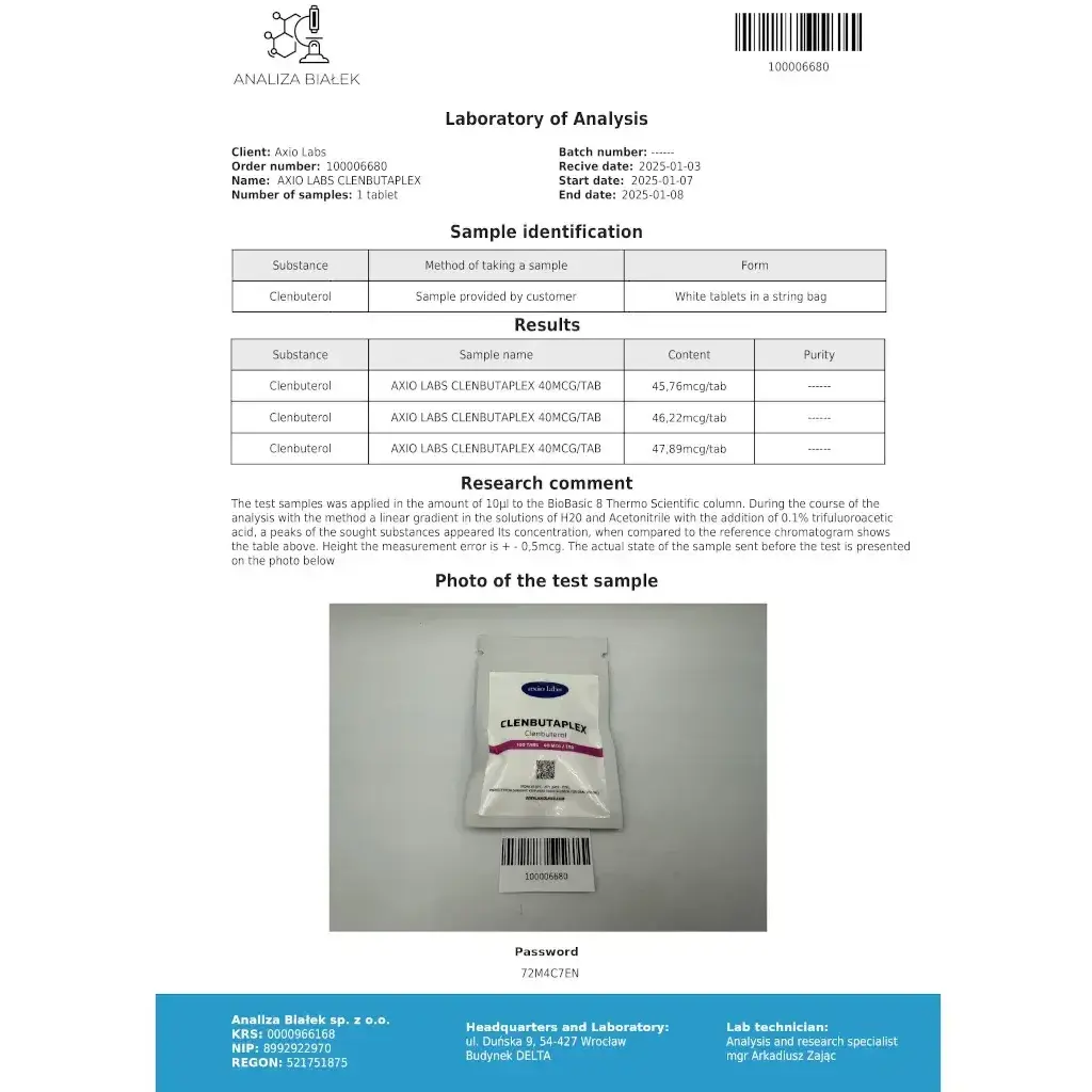 Clenbutaplex - Clenbuterol - Axiolabs Clenbutaplex - Clenbuterol - Axiolabs