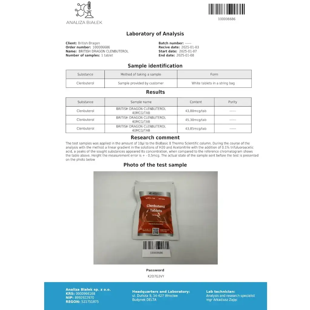 Clenbuterol Tablets - Clenbuterol - British Dragon Pharmaceuticals Clenbuterol Tablets - Clenbuterol - British Dragon Pharmaceuticals
