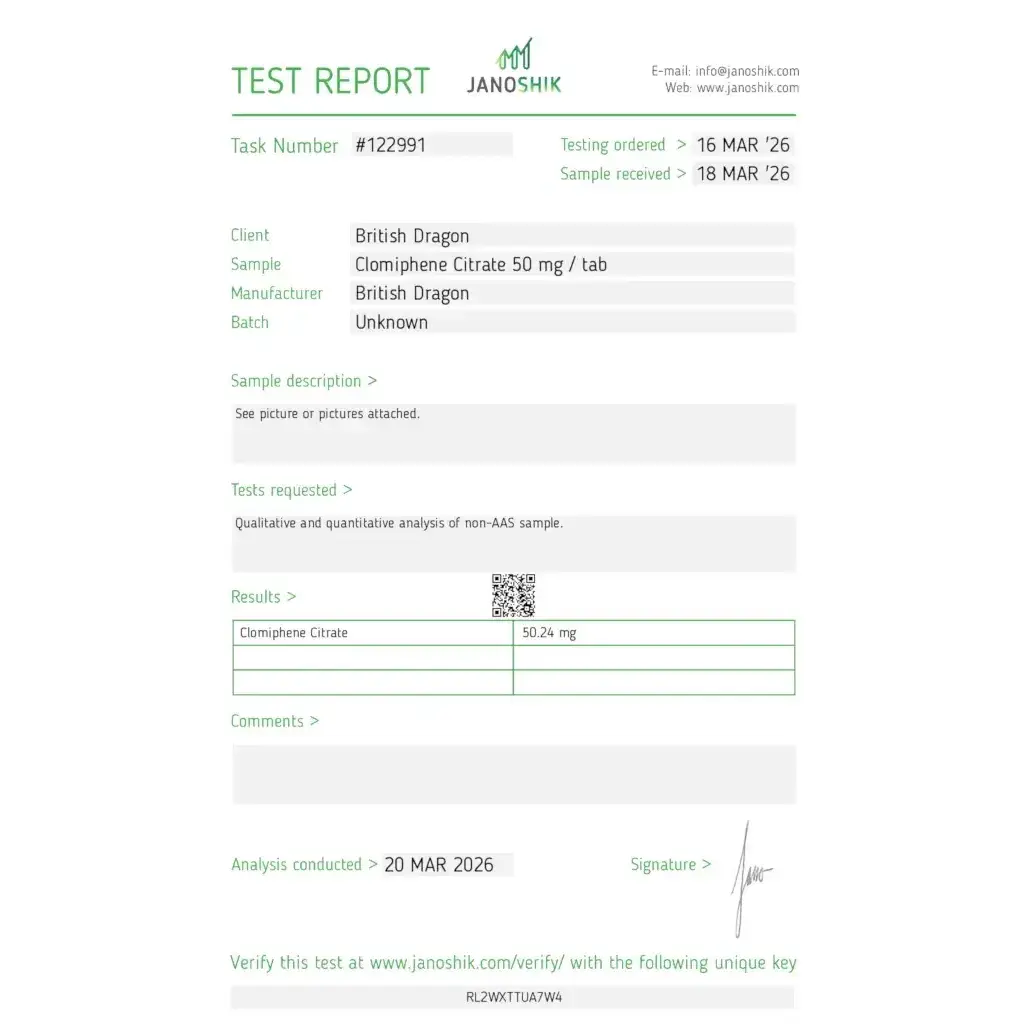British Dragon Pharmaceuticals Clomiphene 50 mg (100 Tablets)