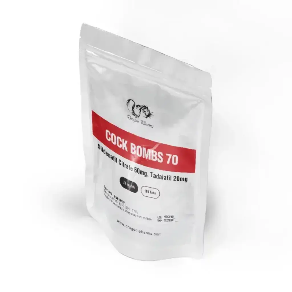 Cock Bombs 70 mg - Sildenafil Citrate + Tadalafil - Dragon Pharma, Europe