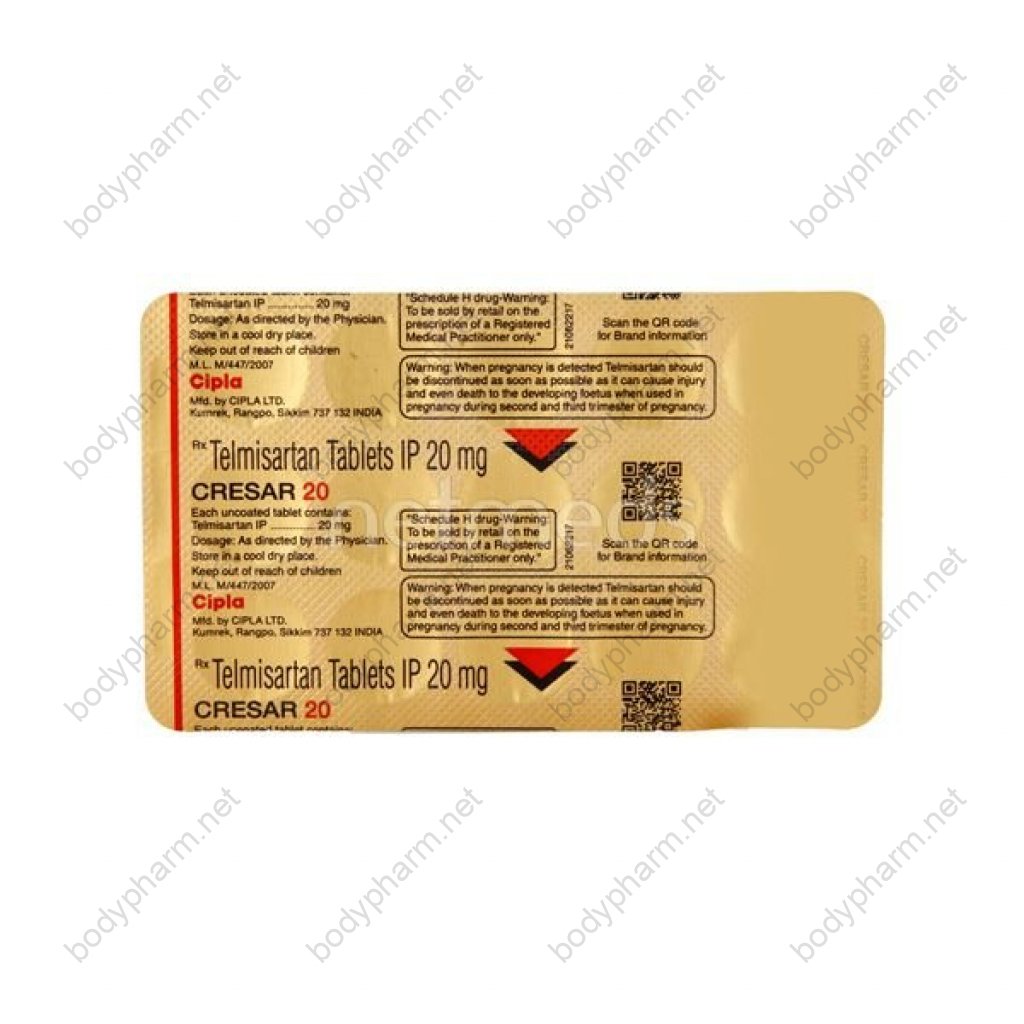 Cresar 20 - Telmisartan - Cipla, India Cresar 20 - Telmisartan - Cipla, India