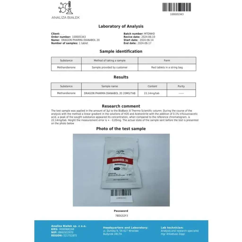 Dianabol 20 mg - Methandienone - Dragon Pharma, Europe