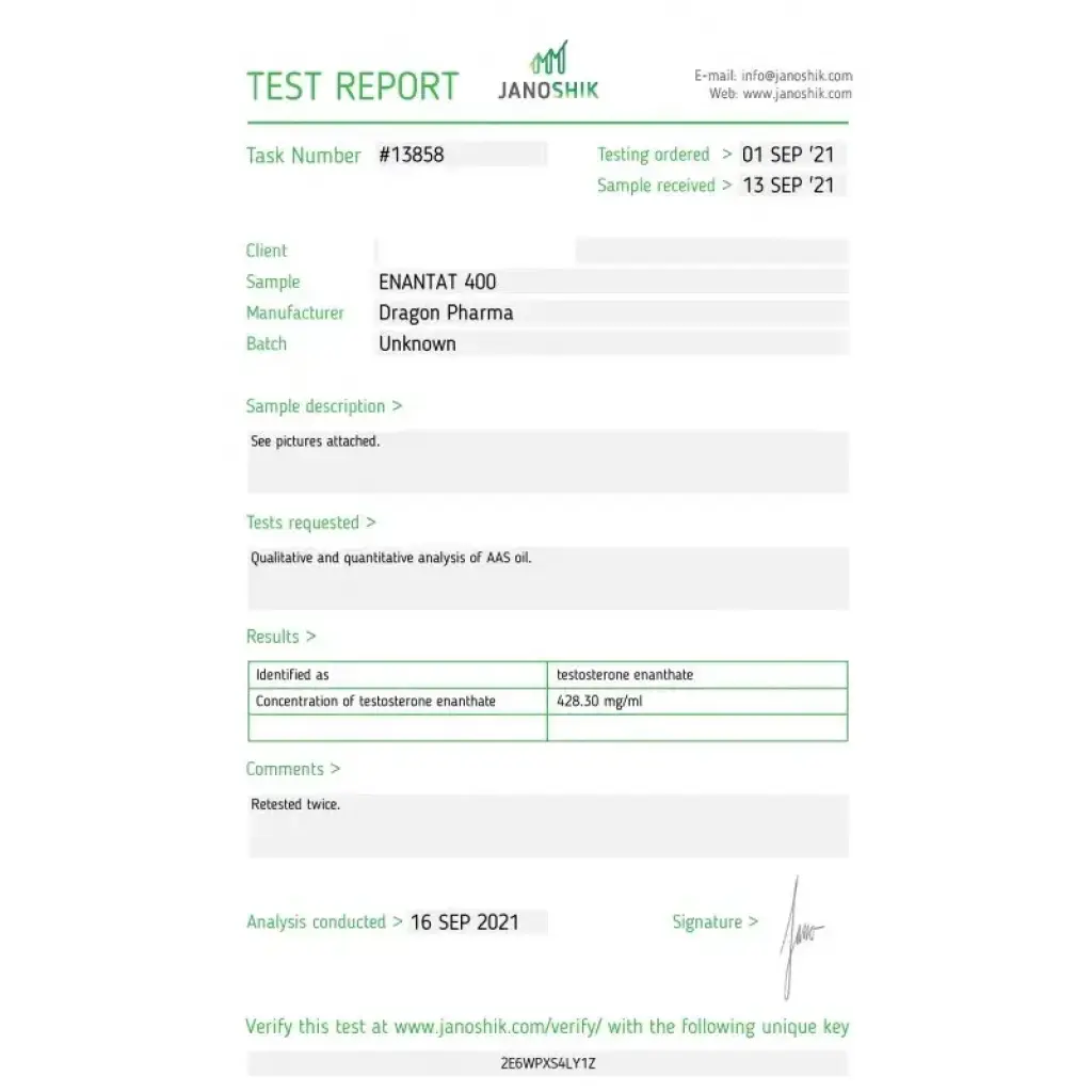 Enanthate 400 mg - Testosterone Enanthate - Dragon Pharma, Europe
