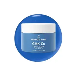 GHK-Cu Face Cream - GHK-Cu copper tripeptide-1,Palmitoyl tripeptide-5,Hydrolyzed collagen,Sodium hyaluronate,Jojoba oil,Panax ginseng,Centella asiatica,Licorice root,Soybean extract,Tremella mushroom - Peptide Hubs