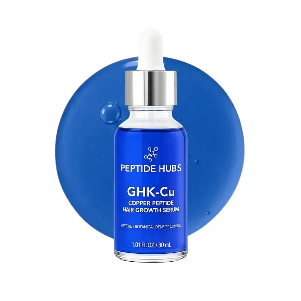 GHK-Cu Hair Serum - AHK-Cu,rosemary,peppermint,lavender oils,panthenol,sodium hyaluronate,copper tripeptide-1,allantoin,Pro-Vitamin B5 - Peptide Hubs