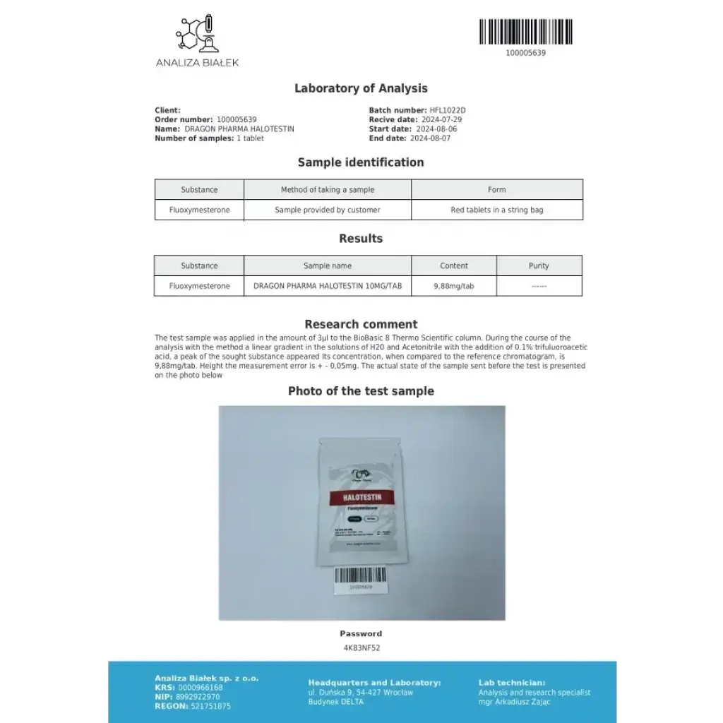 Halotestin - Fluoxymesterone - Dragon Pharma, Europe Halotestin - Fluoxymesterone - Dragon Pharma, Europe