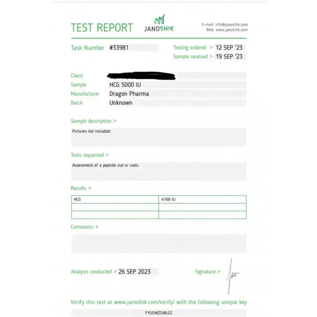 HCG 5000 IU - Human Chorionic Gonadotropin - Dragon Pharma, Europe HCG 5000 IU - Human Chorionic Gonadotropin - Dragon Pharma, Europe