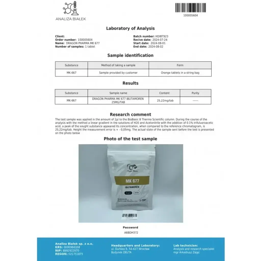 MK 677 - Ibutamoren - Dragon Pharma, Europe MK 677 - Ibutamoren - Dragon Pharma, Europe