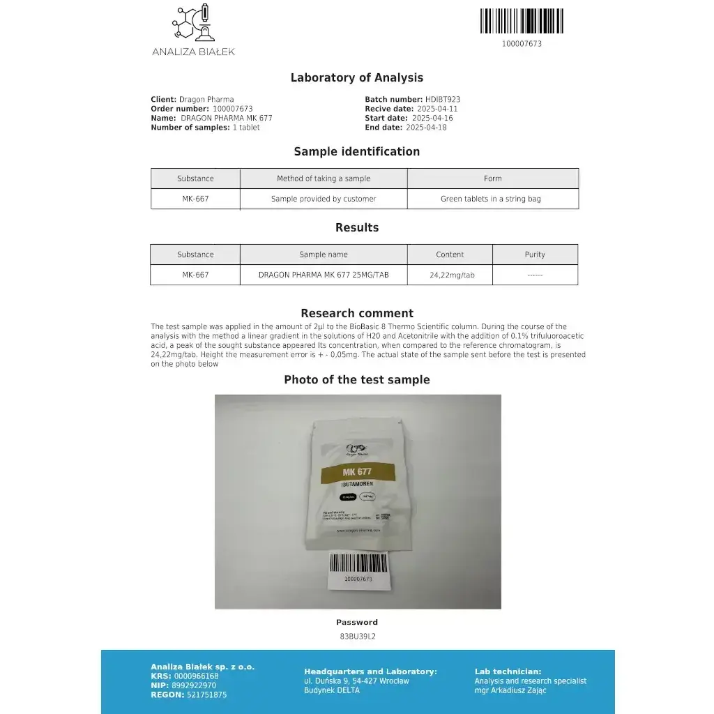 MK 677 - Ibutamoren - Dragon Pharma, Europe MK 677 - Ibutamoren - Dragon Pharma, Europe