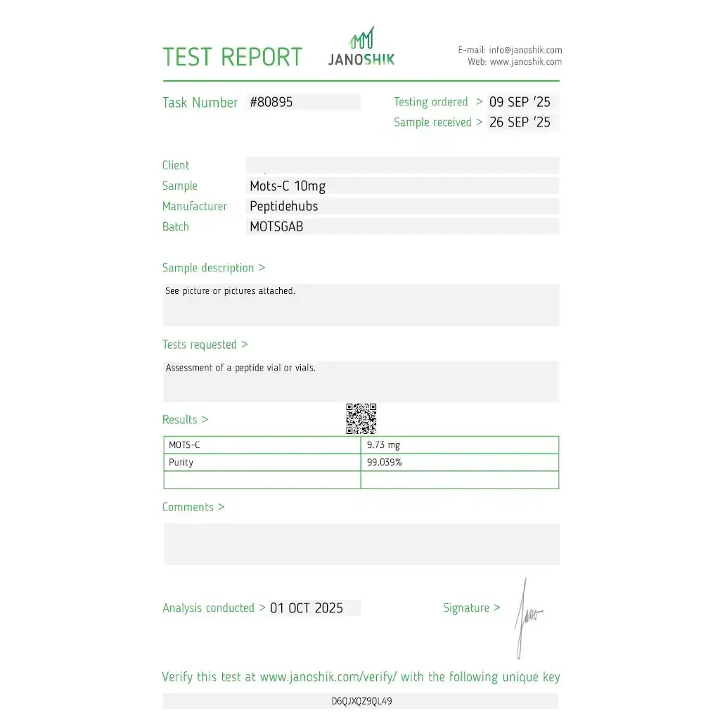 MOTS-c 10 mg - MOTS-c - Peptide Hubs MOTS-c 10 mg - MOTS-c - Peptide Hubs