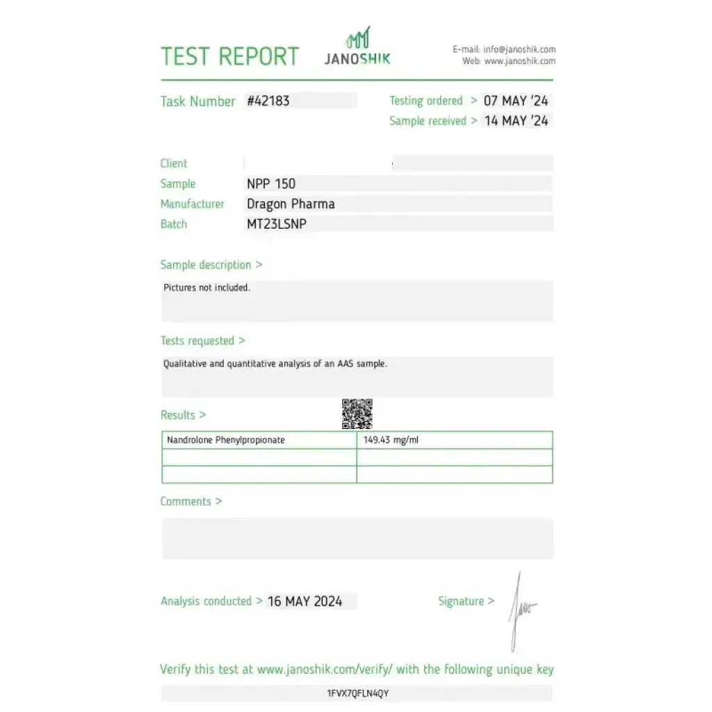 NPP 150 mg - Nandrolone Phenylpropionate - Dragon Pharma, Europe