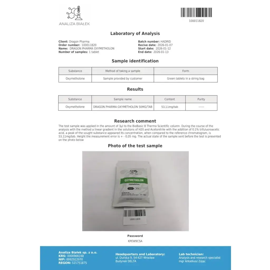 Oxymetholon 50 mg - Oxymetholone - Dragon Pharma, Europe