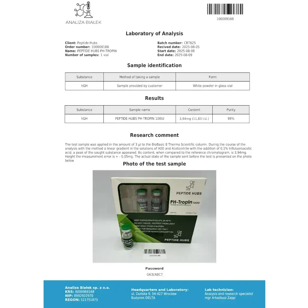 PH-Tropin 100 IU - Human Growth Hormone - Peptide Hubs PH-Tropin 100 IU - Human Growth Hormone - Peptide Hubs