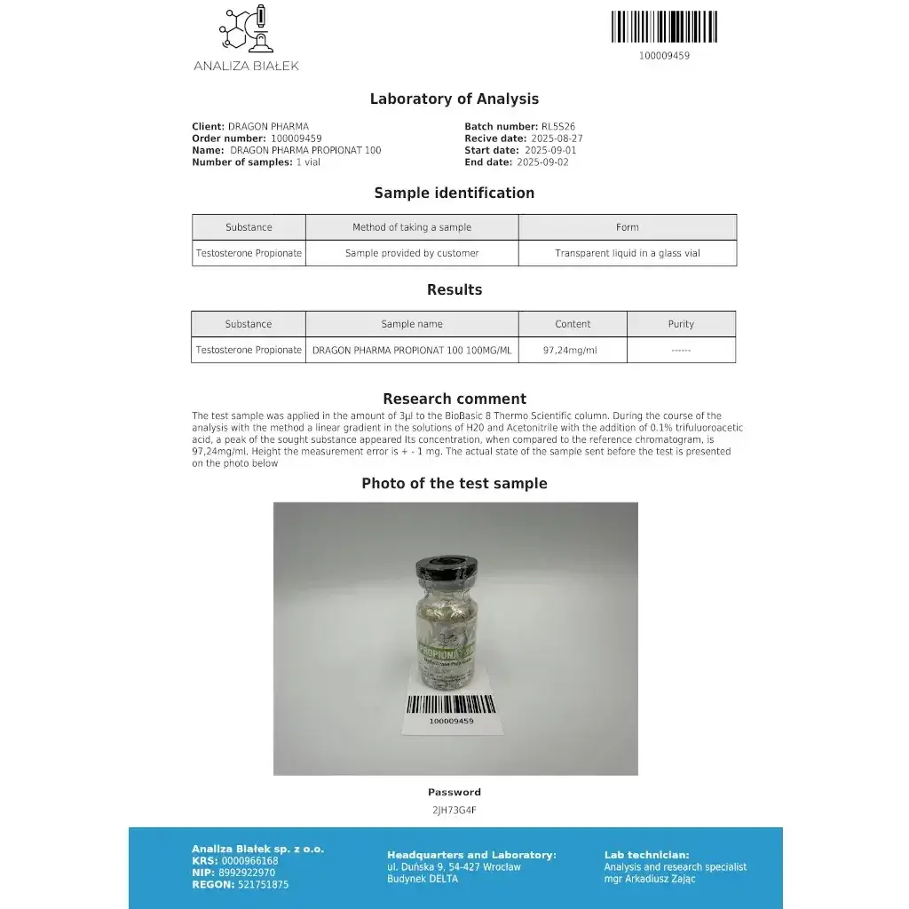 Propionat 100 - Testosterone Propionate - Dragon Pharma, Europe Propionat 100 - Testosterone Propionate - Dragon Pharma, Europe