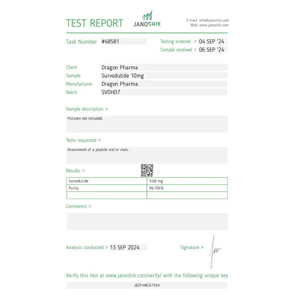 Survodutide 10mg - Survodutide - Dragon Pharma, Europe Survodutide 10mg - Survodutide - Dragon Pharma, Europe