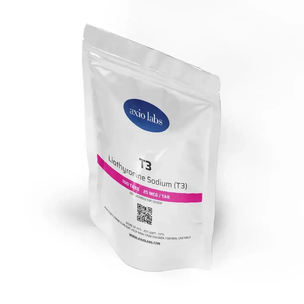 T3 25 mcg (100 Tablets) - Liothyronine Sodium (T3) - Axiolabs