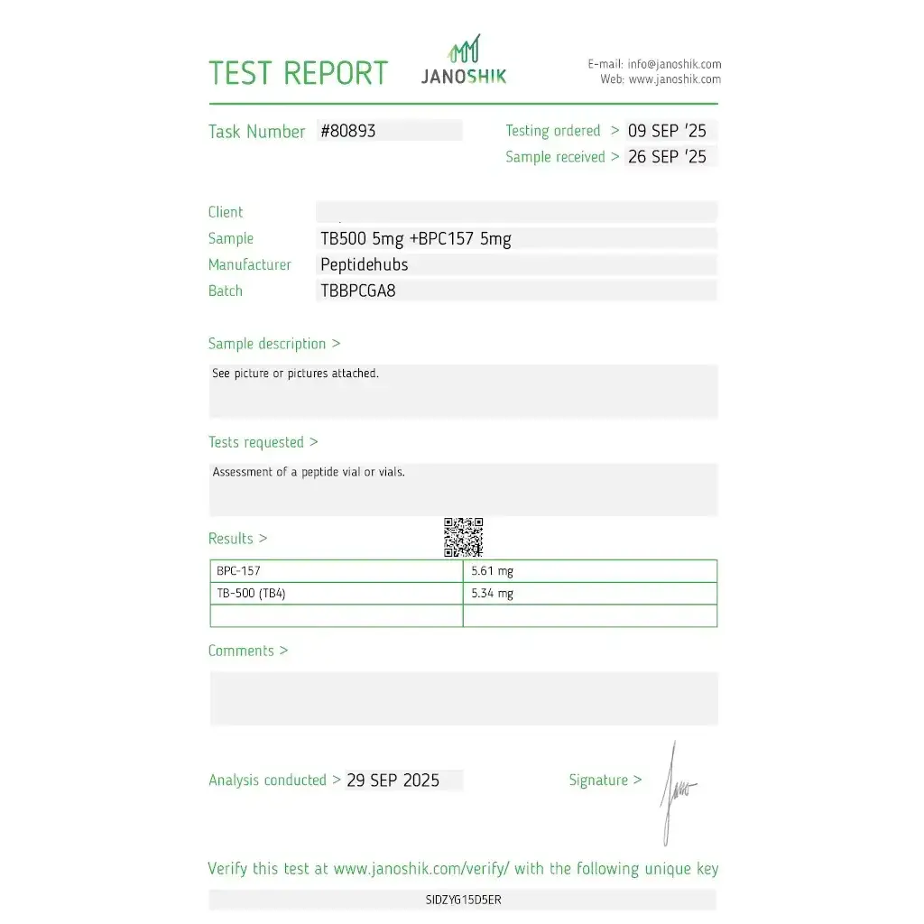 TB 500/BPC 157 10 mg - Thymosin Beta 4,Body Protective Compound 157 - Peptide Hubs
