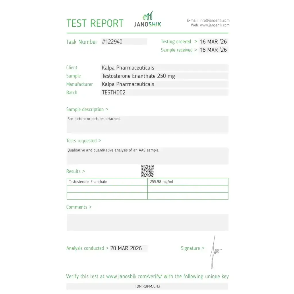 Kalpa Pharmaceuticals LTD, India Testoxyl Enanthate 250