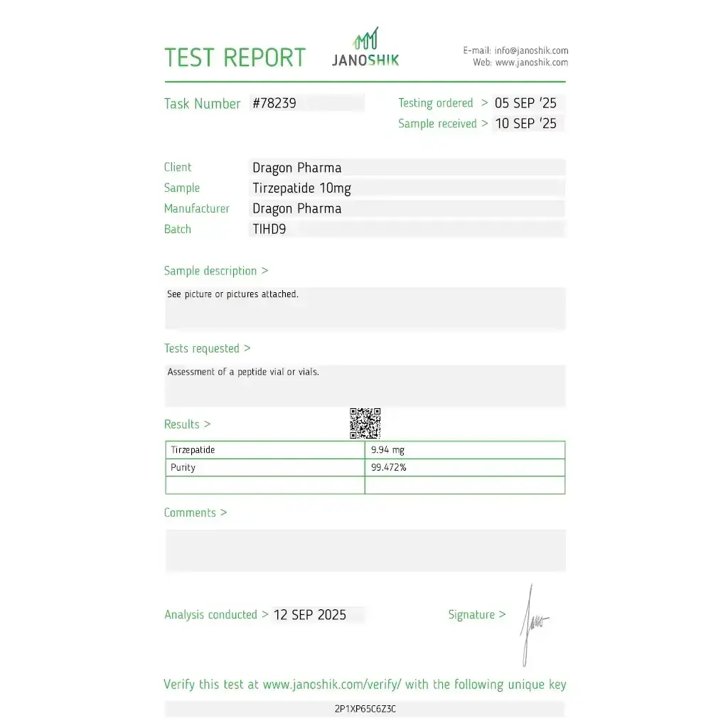 Tirze-Pep 10 mg - Tirzepatide - Dragon Pharma, Europe Tirze-Pep 10 mg - Tirzepatide - Dragon Pharma, Europe