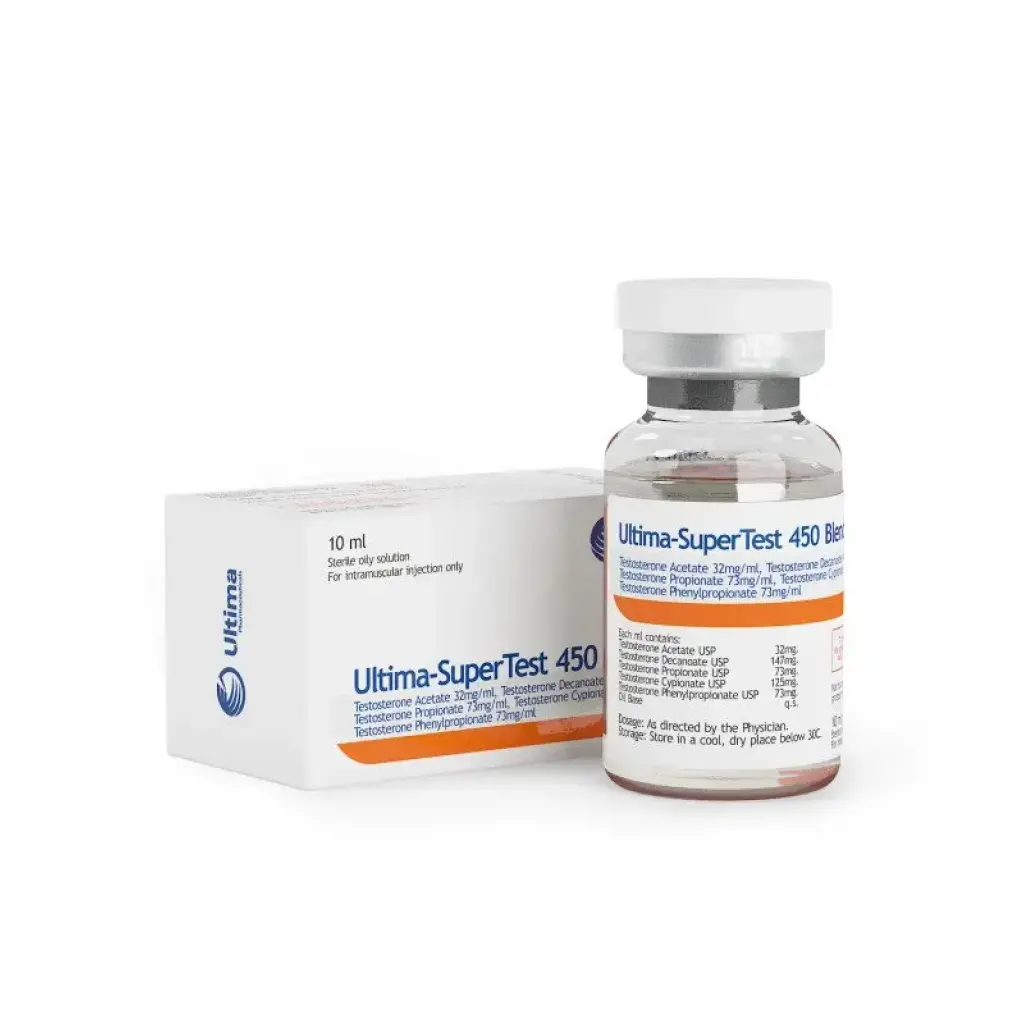 Ultima-SuperTest 450 Blend - Testosterone Acetate,Testosterone Decanoate,Testosterone Propionate,Testosterone Phenylpropionate,Testosterone Cypionate - Ultima Pharmaceuticals Ultima-SuperTest 450 Blend - Testosterone Acetate,Testosterone Decanoate,Testosterone Propionate,Testosterone Phenylpropionate,Testosterone Cypionate - Ultima Pharmaceuticals